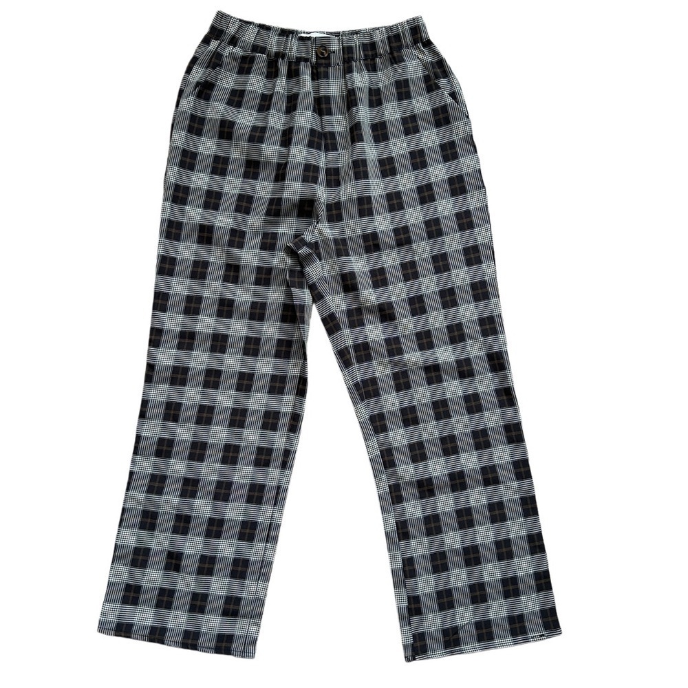 Blush Boutique Black and Gray Plaid High Waisted Pants Size Small